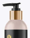 Matte Cosmetic Bottle with Pump Mockup