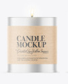 Metallized Candle w/ Box Mockup