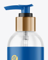 Clear Cosmetic Bottle with Pump Mockup