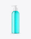 Color Plastic Cosmetic Bottle with Pump Mockup