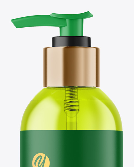 Color Plastic Cosmetic Bottle with Pump Mockup