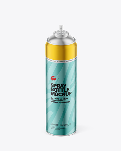 Metallic Spray Bottle Mockup