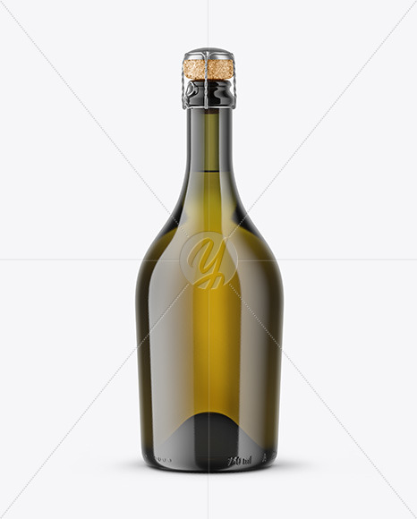 Antique Green Champagne Bottle Mockup