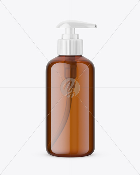 Amber Plastic Soap Bottle Mockup