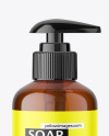 Amber Plastic Soap Bottle Mockup