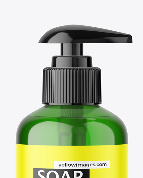 Green Plastic Soap Bottle Mockup