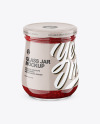 500ml Raspberry Jam Jar Mockup - Front View (High Angle Shot)