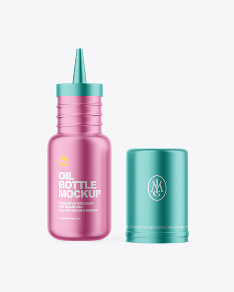 Metallized Plastic Oil Bottle Mockup