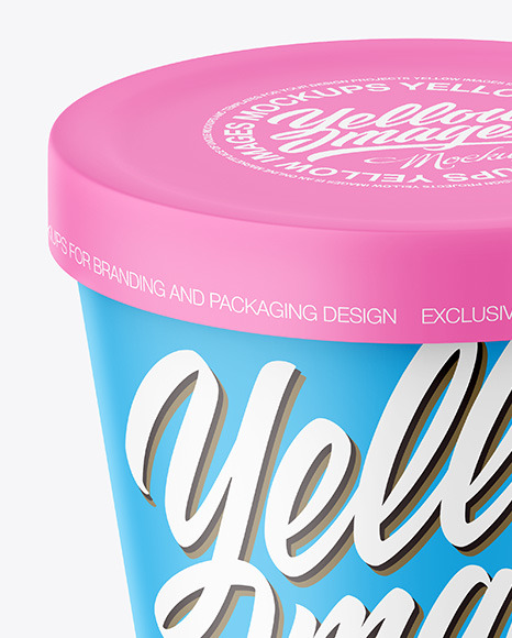 Matte Plastic Ice Cream Cup Mockup
