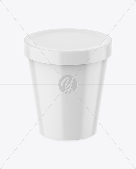 Glossy Plastic Ice Cream Cup Mockup