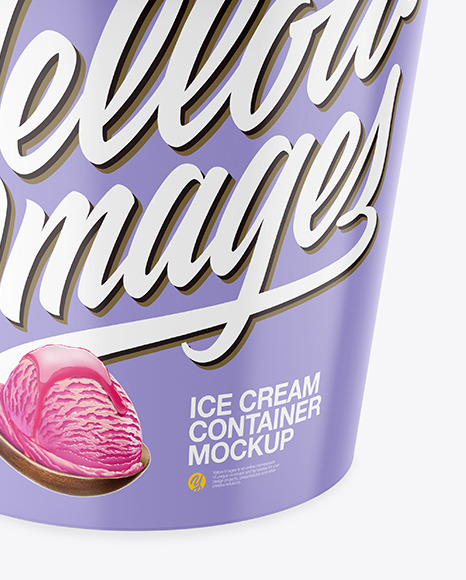 Glossy Plastic Ice Cream Cup Mockup