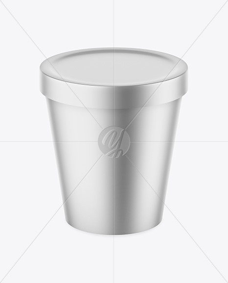 Matte Metallic Ice Cream Cup Mockup