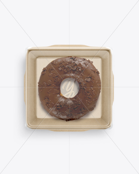 Paper Food Container with Donut Mockup