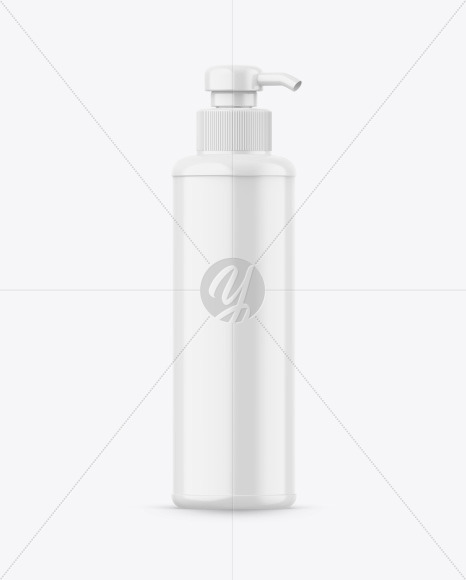 Glossy Plastic Bottle W/ Pump Mockup