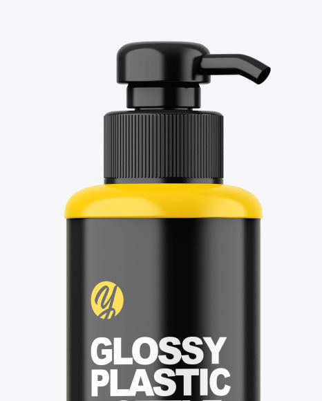 Glossy Plastic Bottle W/ Pump Mockup