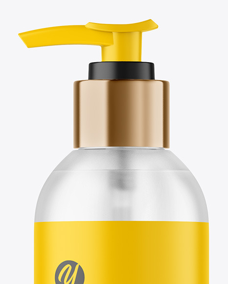 Frosted Cosmetic Bottle with Pump Mockup