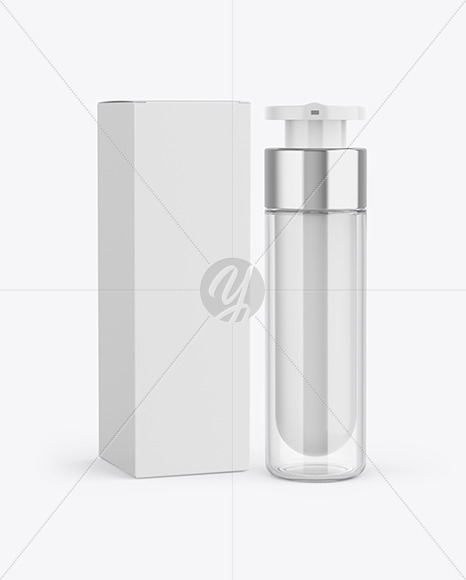 Box with Pump Bottle Mockup - Front View