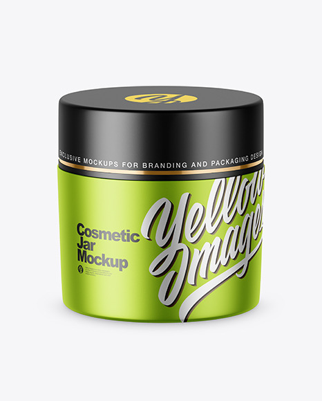 Metallic Cosmetic Jar Mockup - Body cream jar