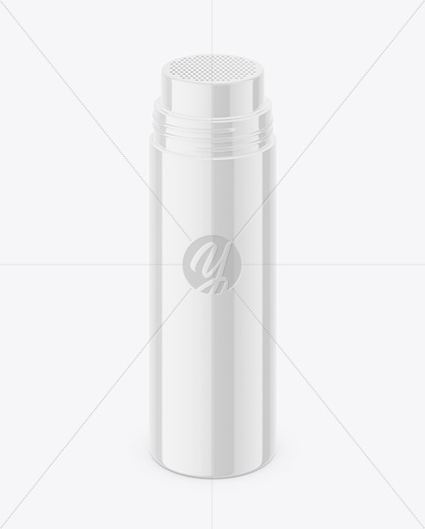 Glossy Plastic Powder Jar Mockup Glossy Plastic Powder Jar Mockup