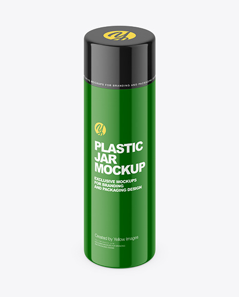 Glossy Plastic Powder Jar Mockup Glossy Plastic Powder Jar Mockup