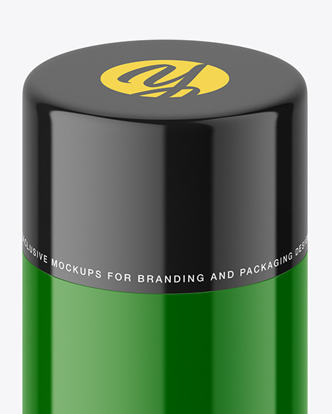 Glossy Plastic Powder Jar Mockup