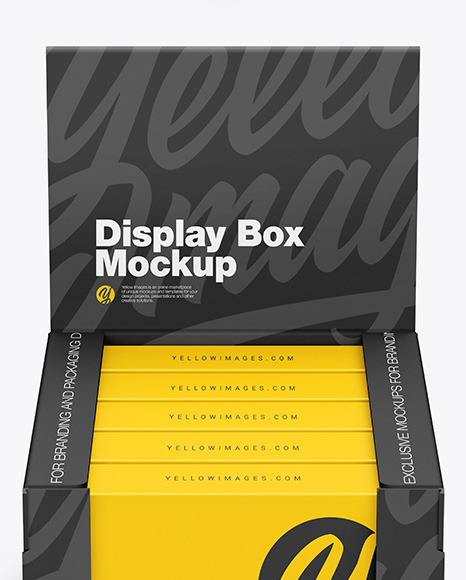 Display Box w/ 5 Boxes Mockup