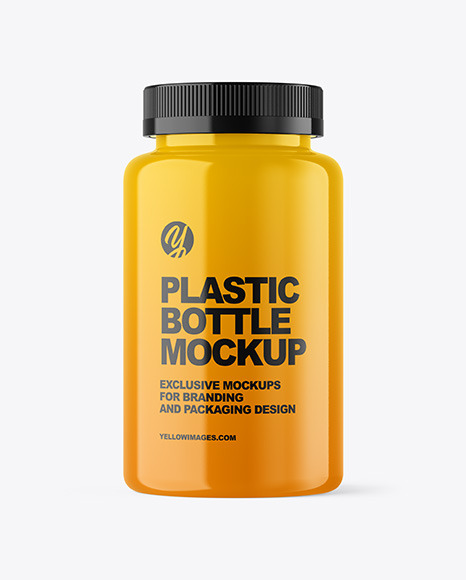 Glossy Plastic Bottle Mockup