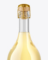 Clear Glass Bottle with White Champagne Mockup