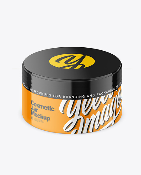 Glossy Cosmetic Jar Mockup - Download+Psd+Mockup+Body+Butter+Cosmetic+Cream+Glossy+Hair+High-Angle+Shot+Jar+Mask+Mockup+Pack+...