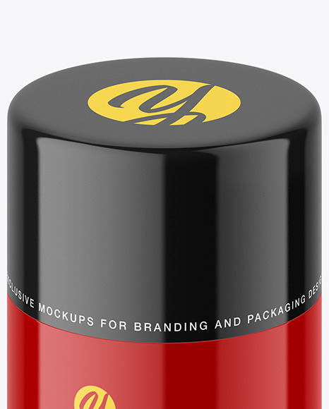 Glossy Plastic Powder Jar Mockup