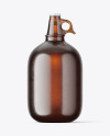 Textured Amber Glass Beer Bottle with Handle Mockup