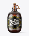 Textured Amber Glass Beer Bottle with Handle Mockup