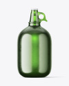 Textured Green Glass Beer Bottle with Handle Mockup