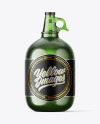 Textured Green Glass Beer Bottle with Handle Mockup