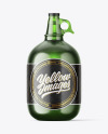 Textured Green Glass Beer Bottle with Handle Mockup