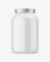 Clear Plastic Protein Jar Mockup