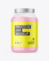 Clear Plastic Protein Jar Mockup