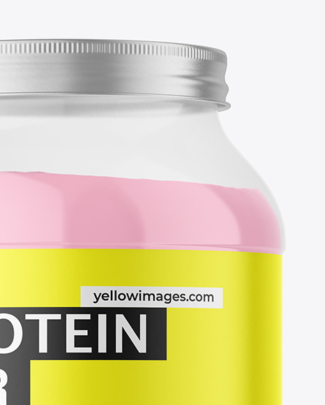 Clear Plastic Protein Jar Mockup