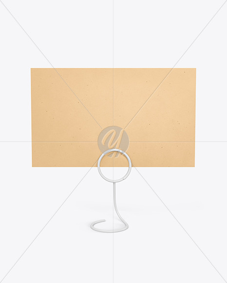 Kraft Table Sign with Matte Holder Mockup