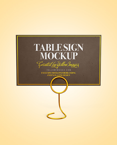 Kraft Table Sign with Matte Holder Mockup