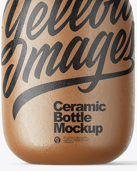 Ceramic Clay Bottle with Handle Mockup