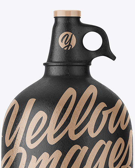 Ceramic Clay Bottle with Handle Mockup