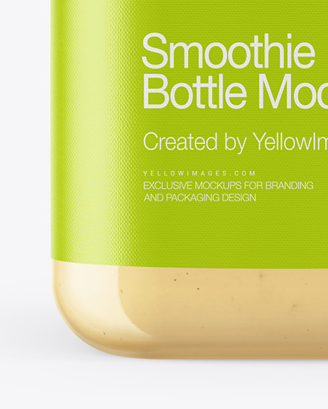 Square Banana Smoothie Bottle Mockup