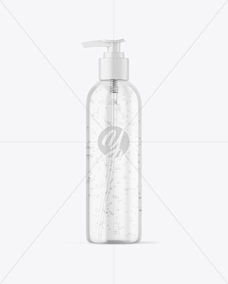 Clear Cosmetic Bottle with Pump Mockup