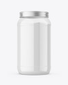 Clear Plastic Protein Jar Mockup