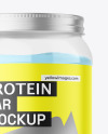 Clear Plastic Protein Jar Mockup