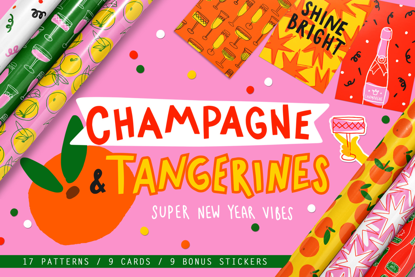 CHAMPAGNE & TANGERINES - patterns & cards CHAMPAGNE & TANGERINES - patterns & cards