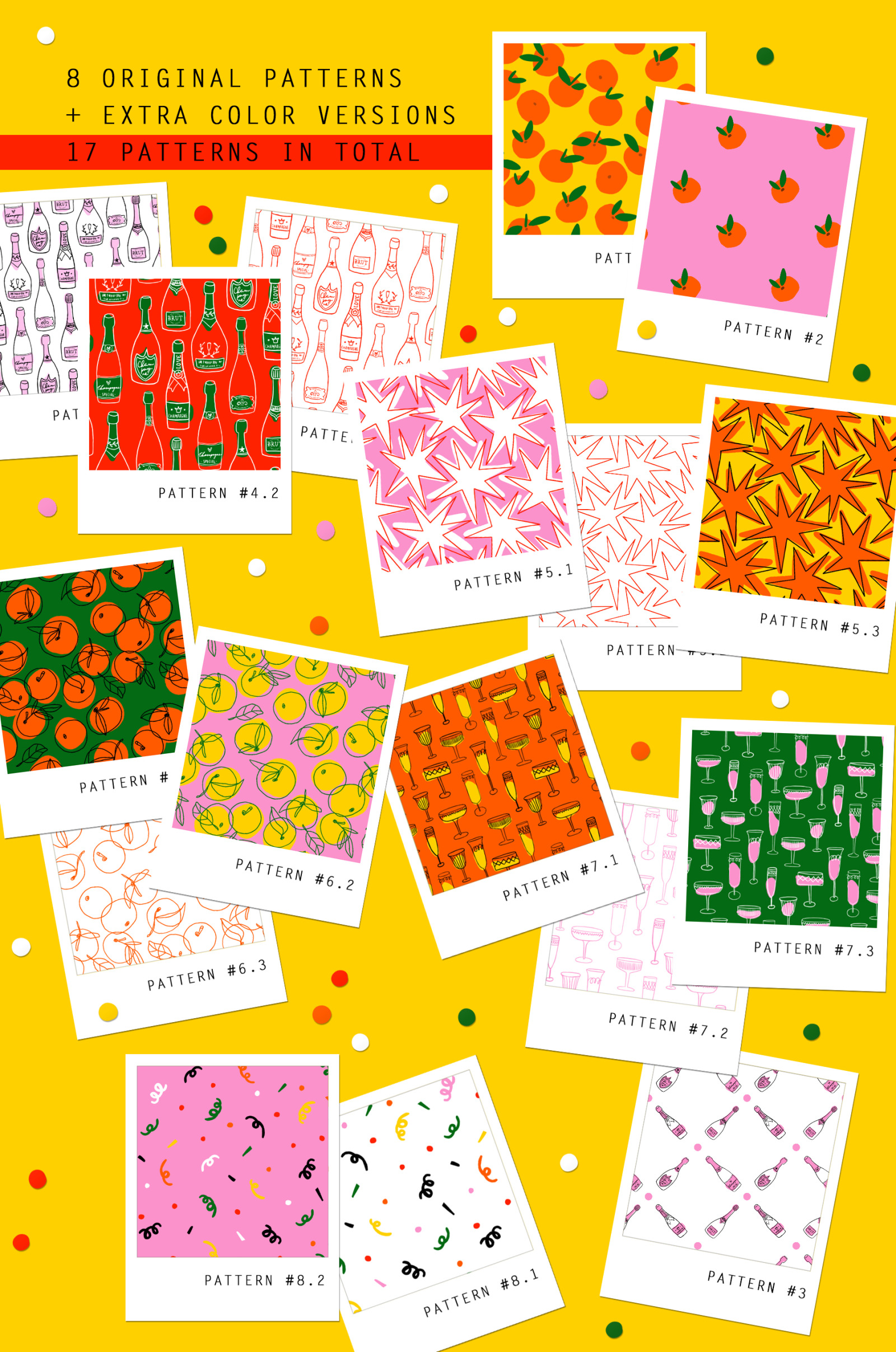 CHAMPAGNE & TANGERINES - patterns & cards CHAMPAGNE & TANGERINES - patterns & cards