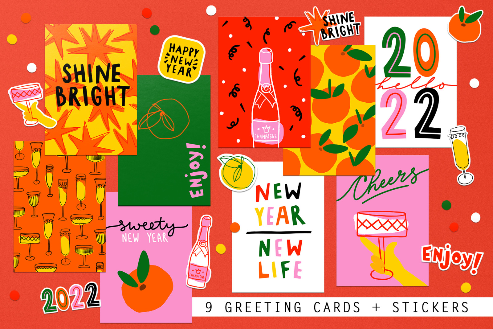 CHAMPAGNE & TANGERINES - patterns & cards CHAMPAGNE & TANGERINES - patterns & cards