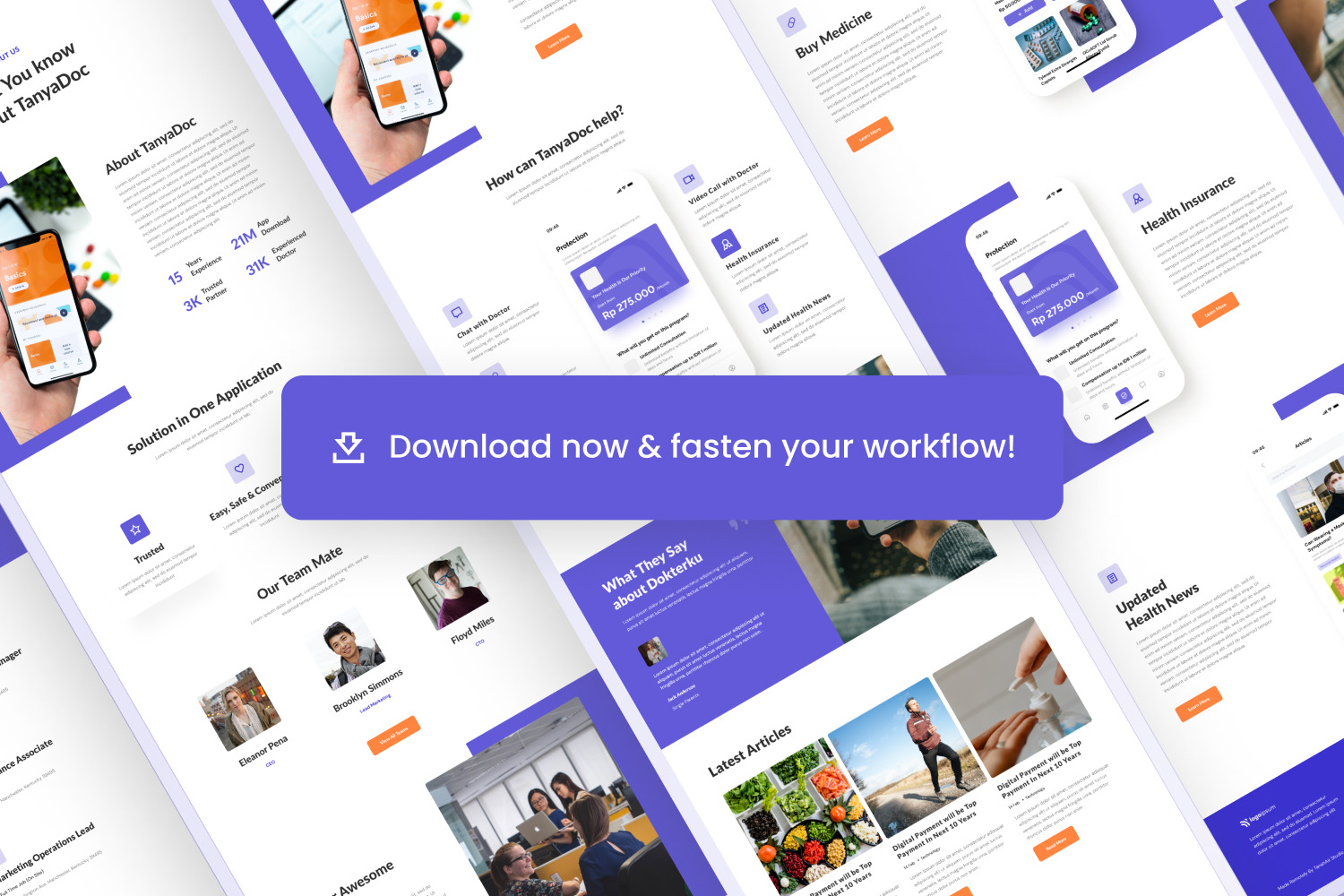 TanyaDoc SaaS Medical App Website Template